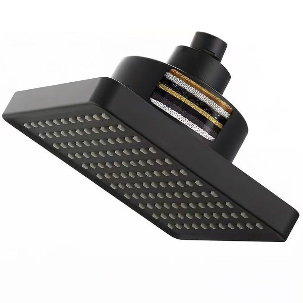 High Pressure Rain Shower Head with Filtered -Square Filter-black