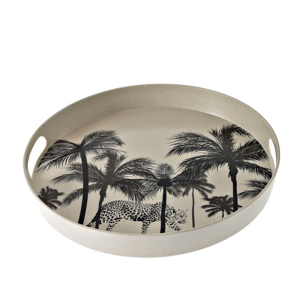 George &amp; Mason - Bali Bamboo Fibre Tray Round 35cm - Jungle