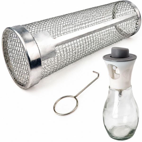 Stainless Steel Rolling Braai Grill Cage with Oil Sprayer