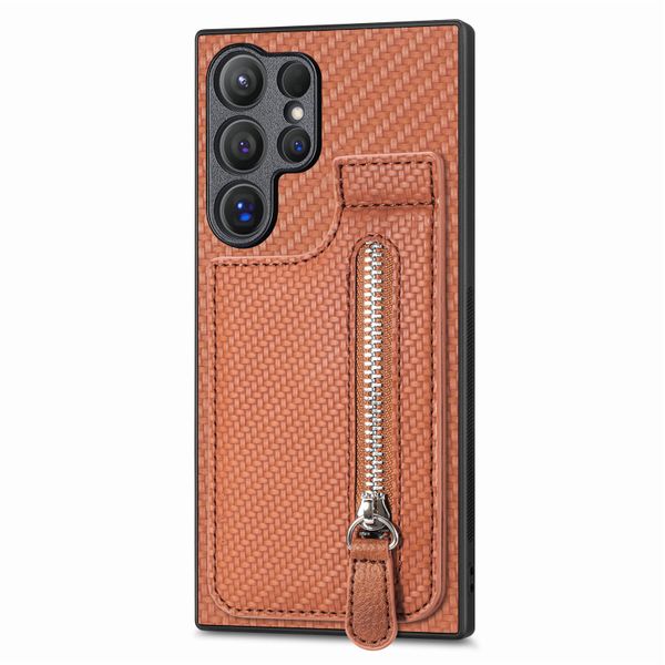 Zippered Fiber Phone Case Compatible With Samsung Galaxy S21 Ultra