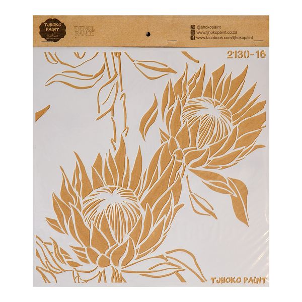 Tjhoko Paint Stencil - 30x30cm - Two Proteas