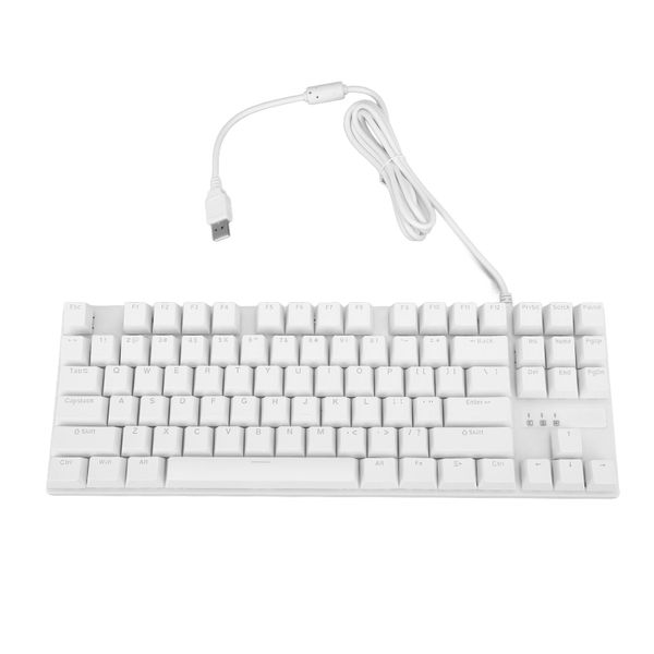 87 Key Blue Switch Keyboard Ergonomic, Wired Gaming