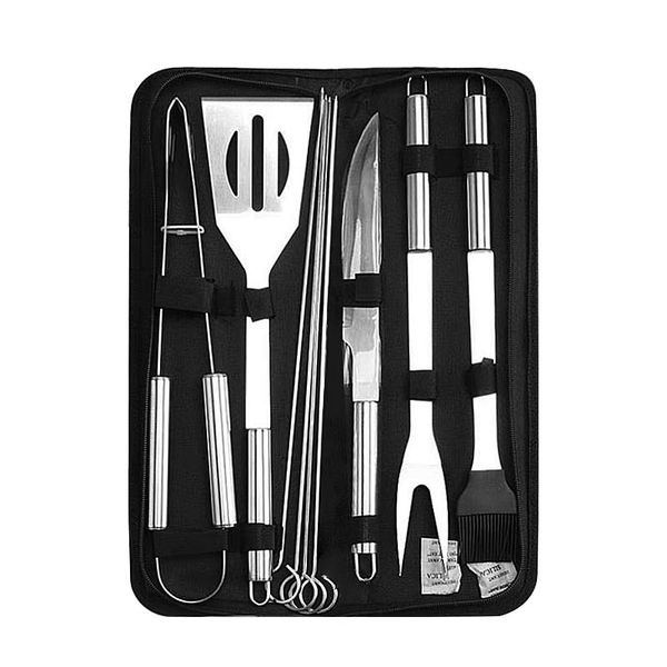 Stainless Steel Camping Braai 9pcs Utensil Set Portable Braai Grill Tools