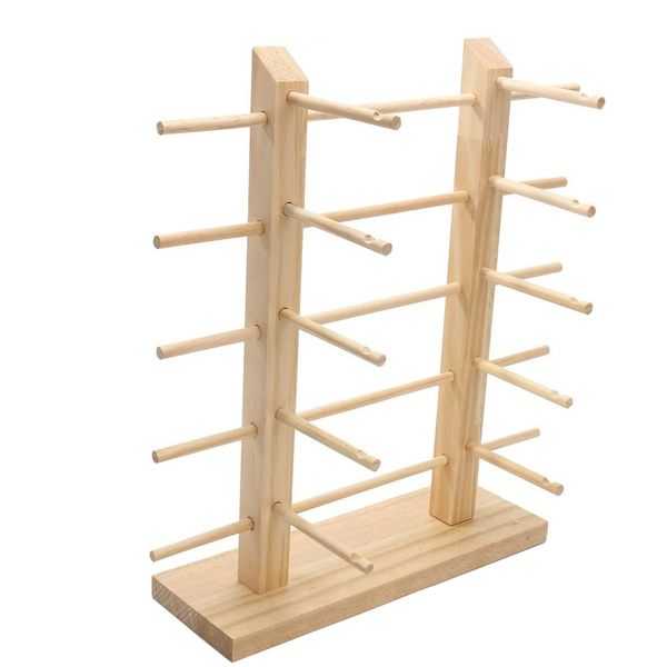 10 Pairs Wood Sunglass Display Rack Holder Organizer - Double Line
