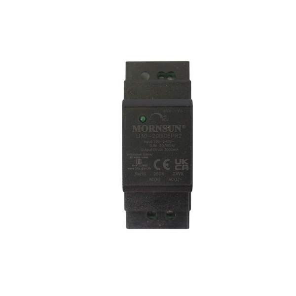 LI30-20B05PR2: 15W 5V/3A DIN Rail AC/DC Power Supply, 4KV Isolation