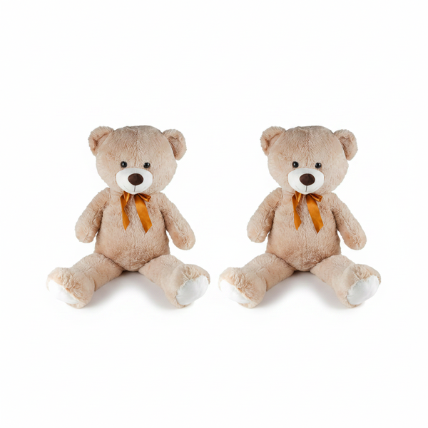 Fluffy Jumbo Plush Bear 100 cm - Soft Cuddly Toy for Kids - 2 Pack