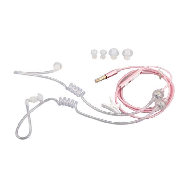 Pink 3.5mm Air Tube Earbuds - Ergonomic, Radiation Free, Noise Reduction for Laptop &amp; Tablet