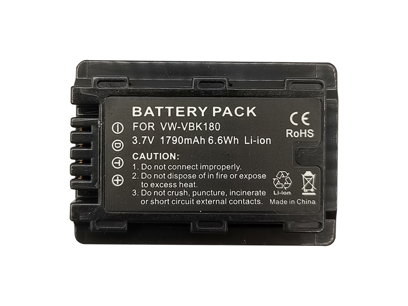 1790mAh Lithium-ion Battery Pack for Panasonic VW-VBK180
