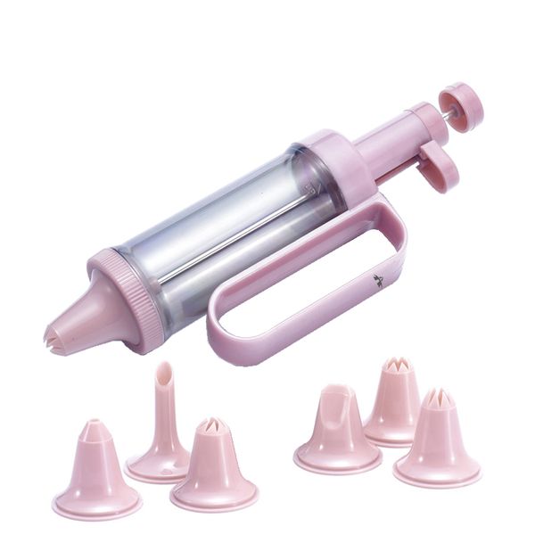 Cookie Press Gun Kit with 6 Nozzles for DIY Biscuit Maker and Decoration