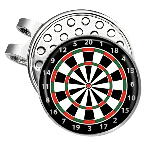 Golf Hat Clip with Removable Ball Marker - Dart Board