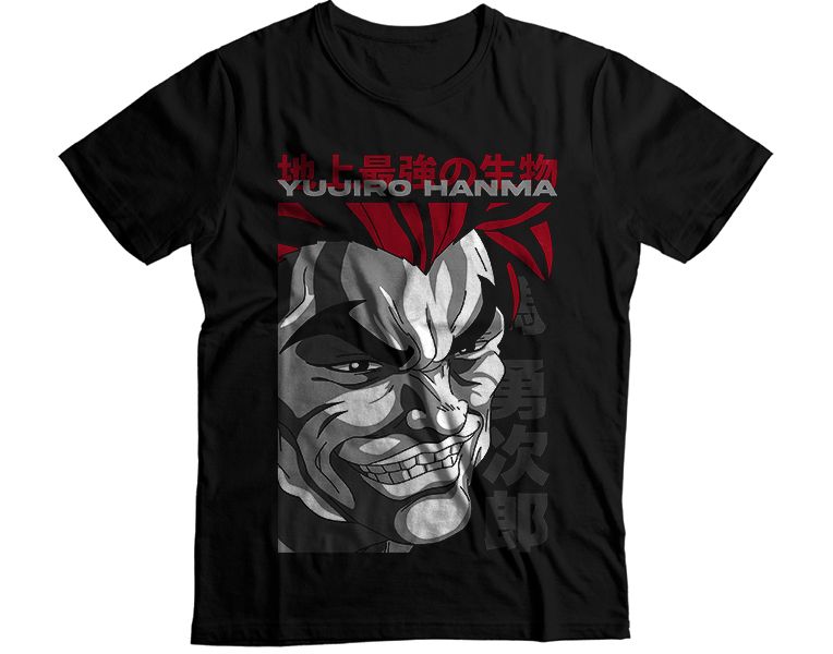 Scary Human Anime T-Shirt - Black and White