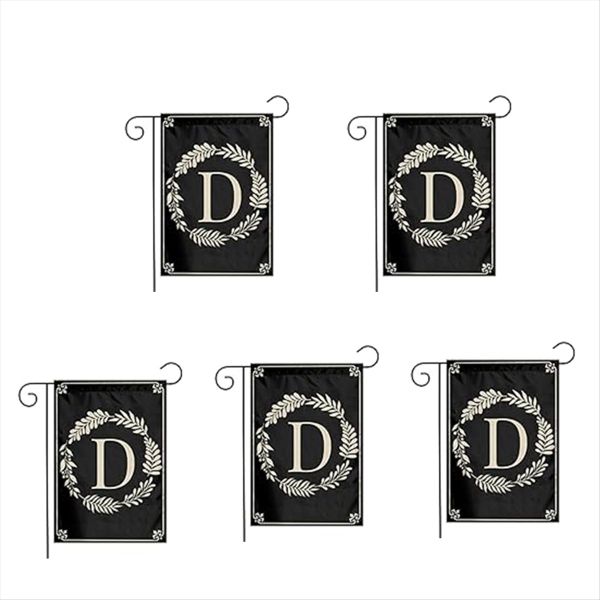 Type D Garden Flag Double Sided Outdoor Wreath Letters