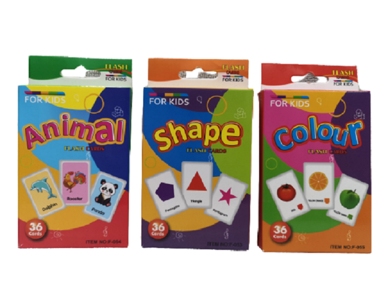 Colour - Shape - Animal - Kid's Flash Cards - Pack of 3