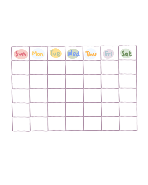 Katz Designs - A4 Magnet - Calendar /Planner - 7 Colours