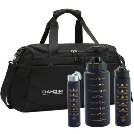 Fashionable Sports Gym Travel Duffel Bag & 3Piece Water Bottle Image