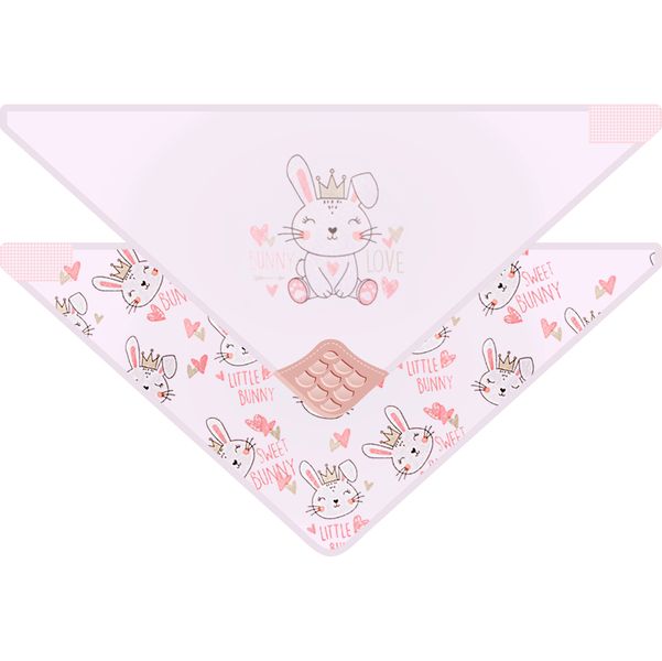 SQUIGGLE Baby Bunny 2 Pack Bandana Teether Bib - Cute &amp; Practical