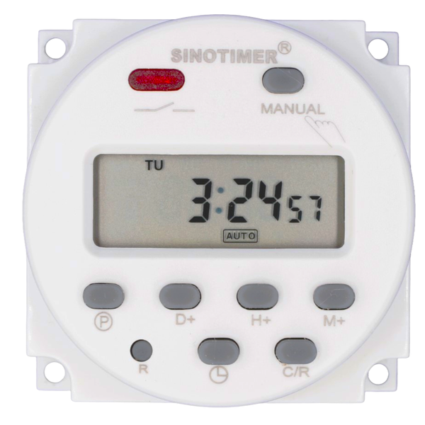 12V Timer Switch, Programmable, 7-Day (12V DC, 16 Schedules)