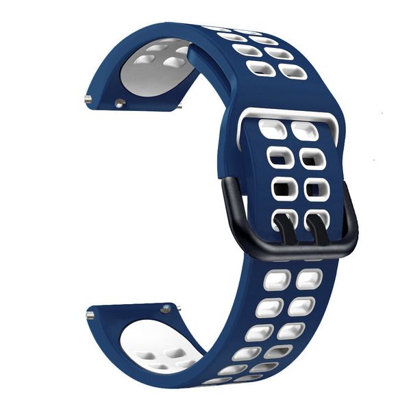 22mm Sports Strap Compatible with Samsung / Huawei /Garmin- Dark Blue/White