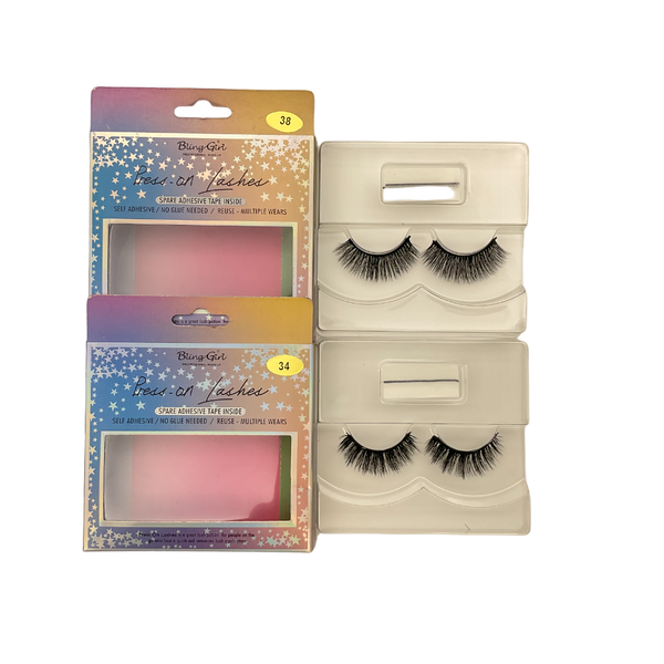 Bling Girl Self Adhesive Quick Press on eyelash 2 Pairs #38 &amp; #34