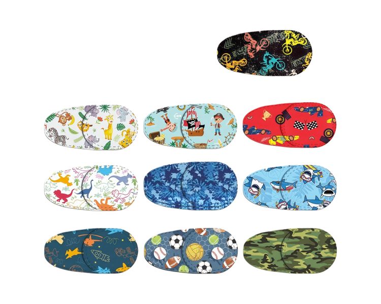 Kingdushi 10Pack Kids Eye Patches,10 Styles Adhesive Cotton Eye Patches