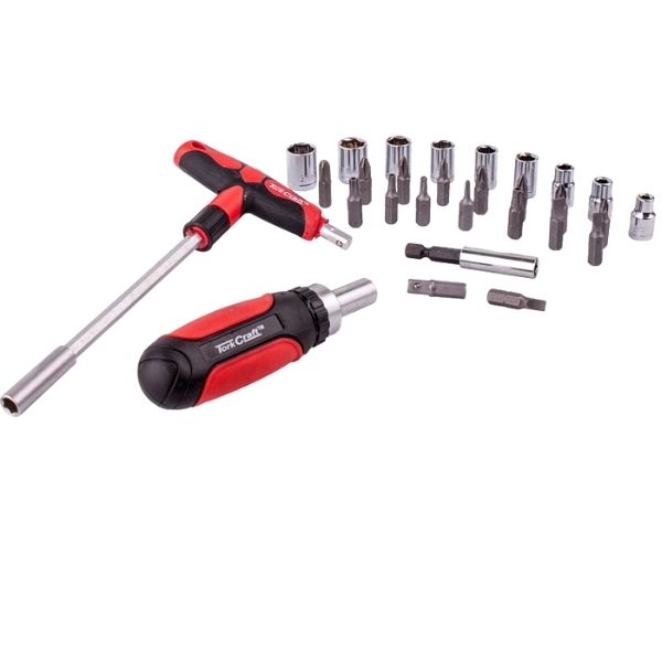 Tork Craft - Ratcheting Screwdriver &amp; T-handle Tool Set - (29 Piece)