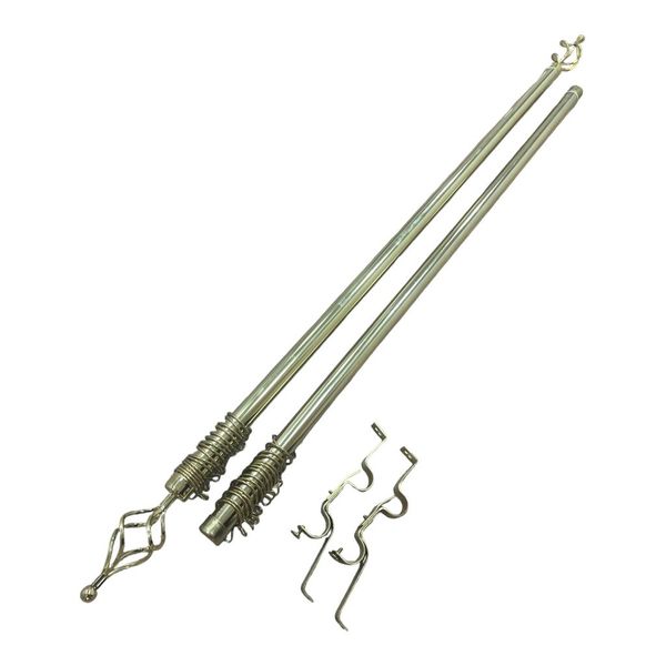 X-Clusive Expandable Curtain Double Rod With Twisted Cage Finial - 2m