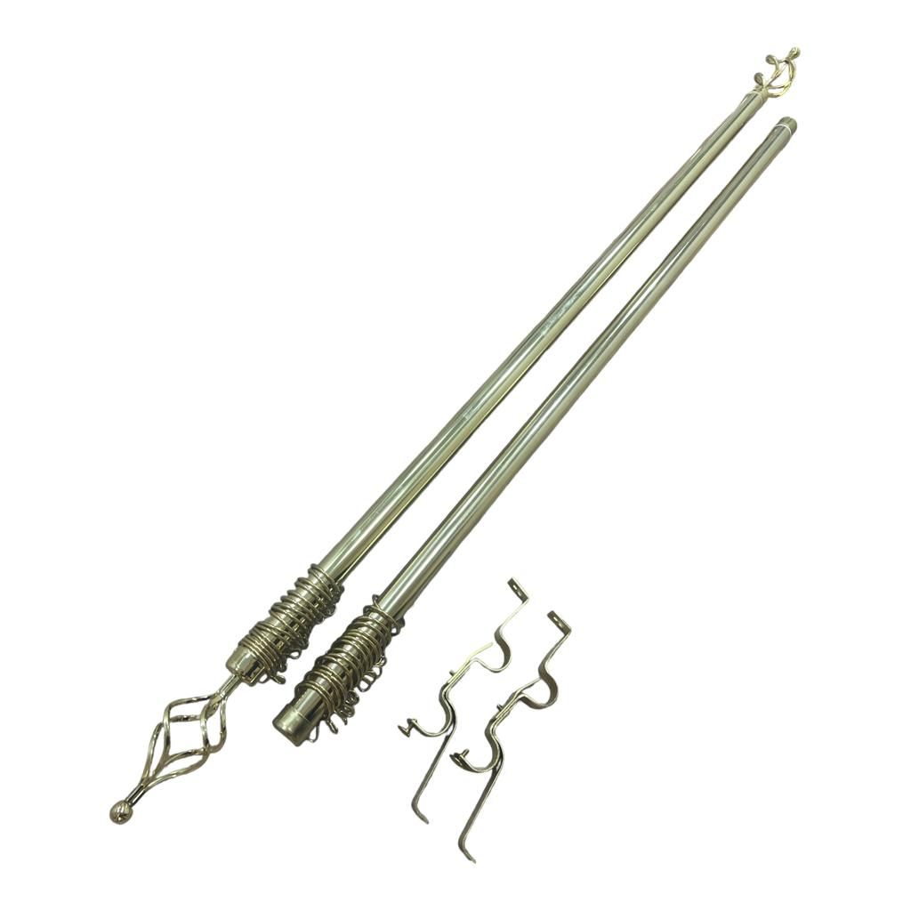 X-Clusive Expandable Curtain Double Rod With Twisted Cage Finial - 2m