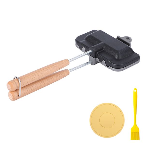 3 In1 Detachable Sandwich Maker Set with Heat-Resistant Mat and Oil Brush