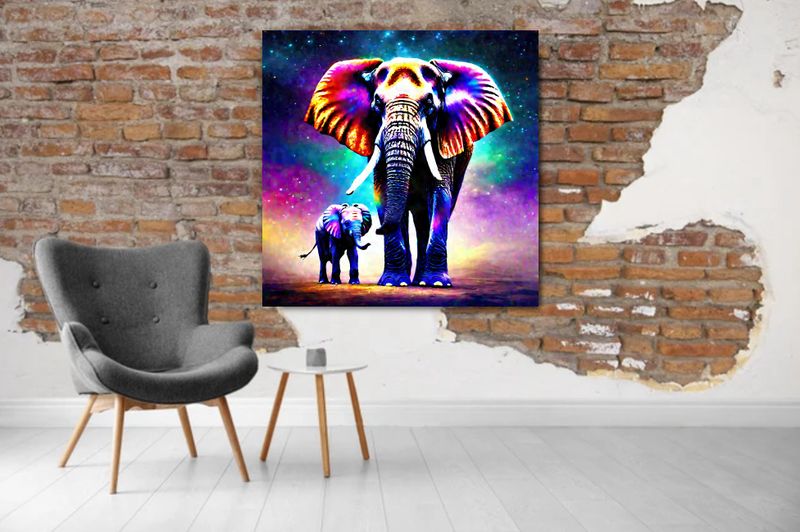 Canvas Wall Art - Big 5 - Moms and Babes Elephant
