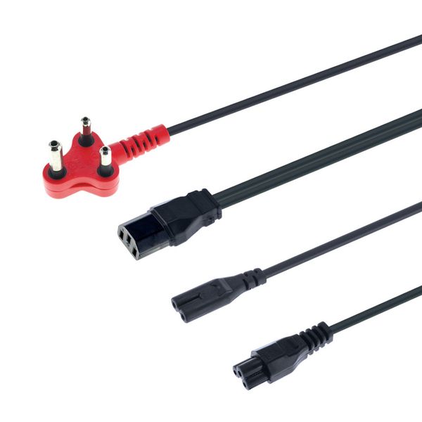 Multi-Headed Dedicated 3.8M Power Cable - 1x Iec, 1x Clover and 1x Figure 8