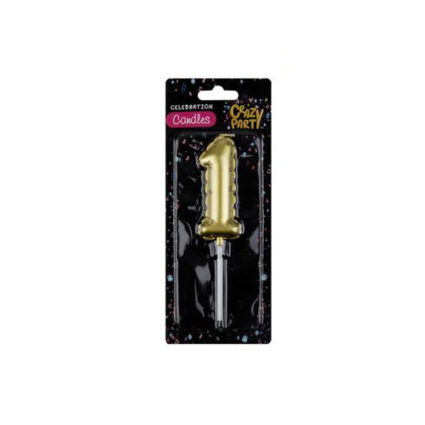 Candle Birthday Balloon No.1 Gold