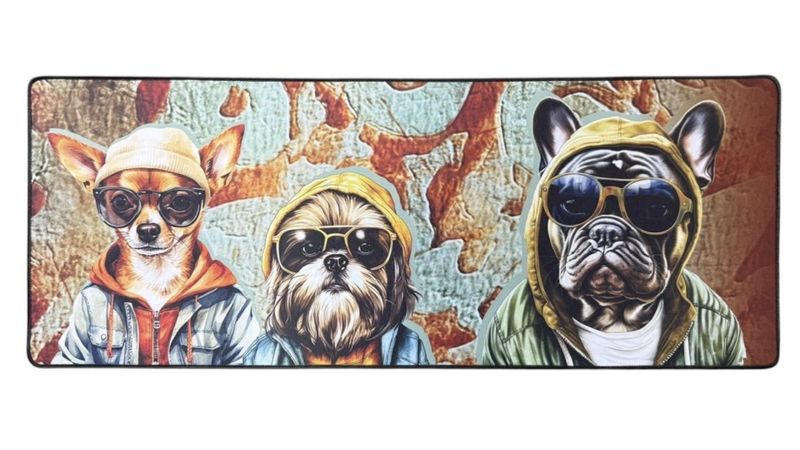 Versatile Desk/Kitchen/Bar Mat - Gangster Dogs with Sunglasses &amp; Clothes
