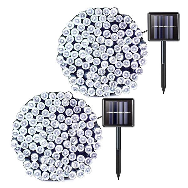 Set of 2 Solar-Powered LED String Fairy Lights