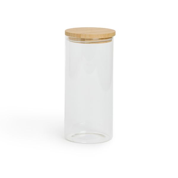 George &amp; Mason - 1.4L Glass Storage Canister with Bamboo Lid