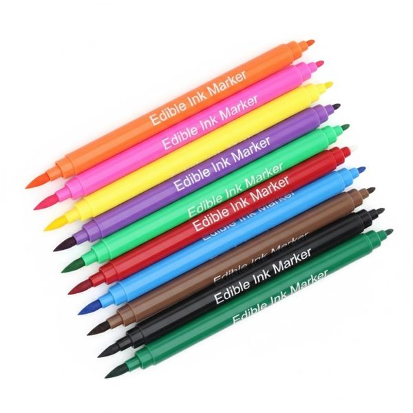 Double Head Edible Pigment Pen - Halal Cake Decorating Tool Set of 10