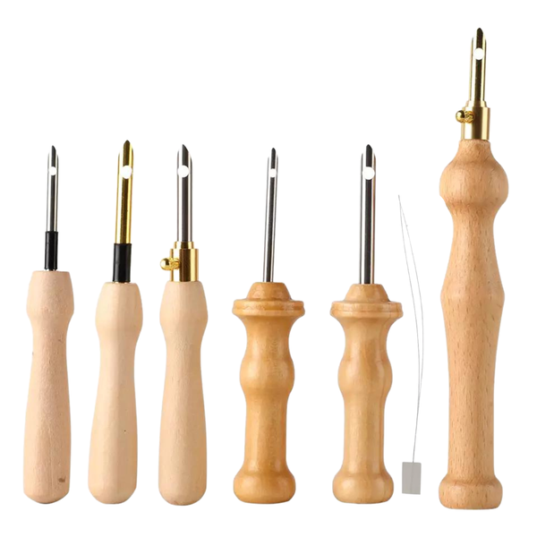 Wooden Handle Embroidery Punch Needle Set