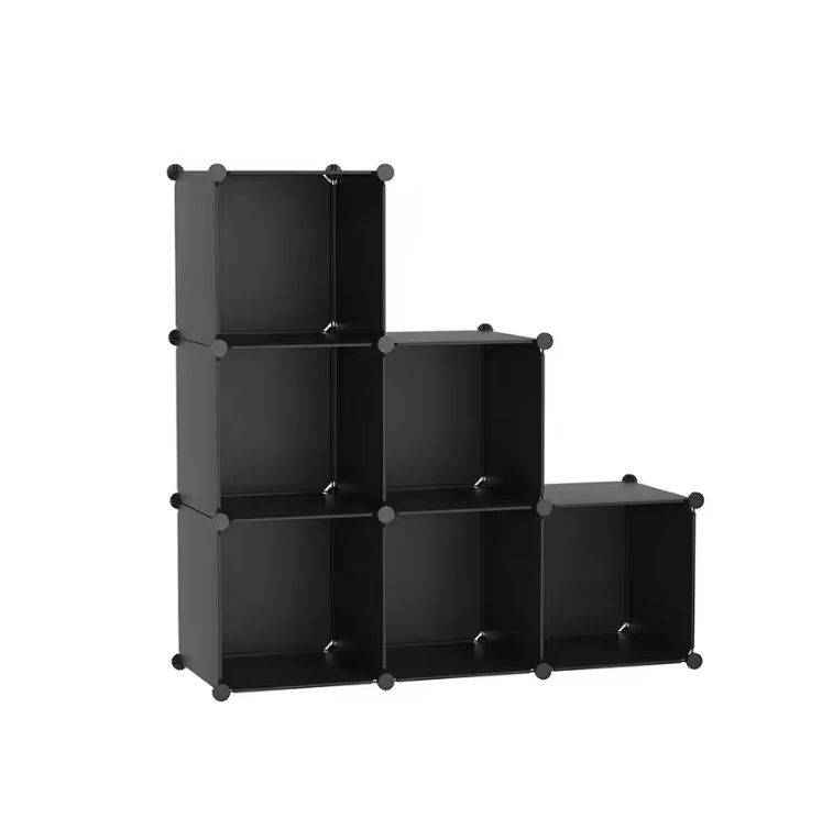 DIY 6 Cube Plastic Storage Home Office Cabinet Closet Book Shelve Organizer