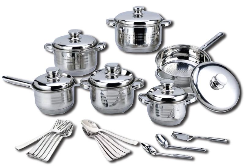 27 Piece Stainless Steel Cookware Set with SS lid