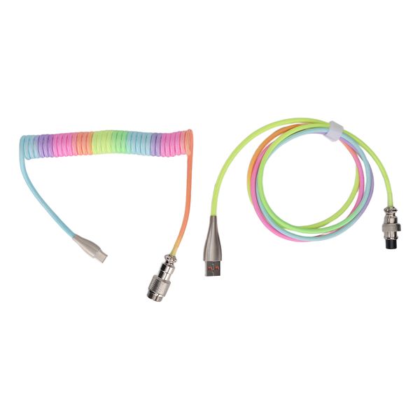 RGB Mechanical Keyboard Coiled USB-C Cable Gradient