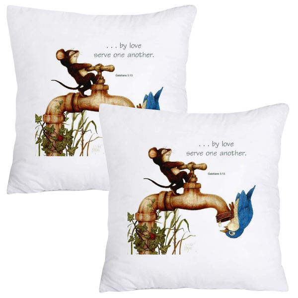 Scatter Cushion Cover Set - By love, serve one another (Galatians 5-13)
