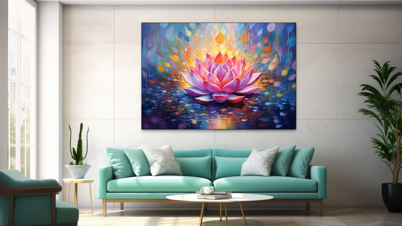 Canvas Wall Art - Lotus Serenity Abstract - JT0156