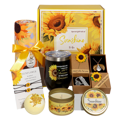 Luxury Sunshine Relaxation Spa Gift Set - 9 Pcs Self-Care Package for Women Image