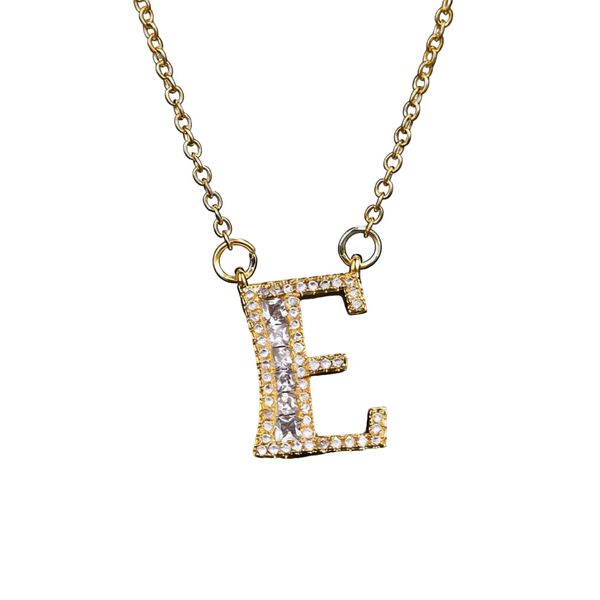 Alphabet Letters Necklace Pendant for Women Cute Initials - E