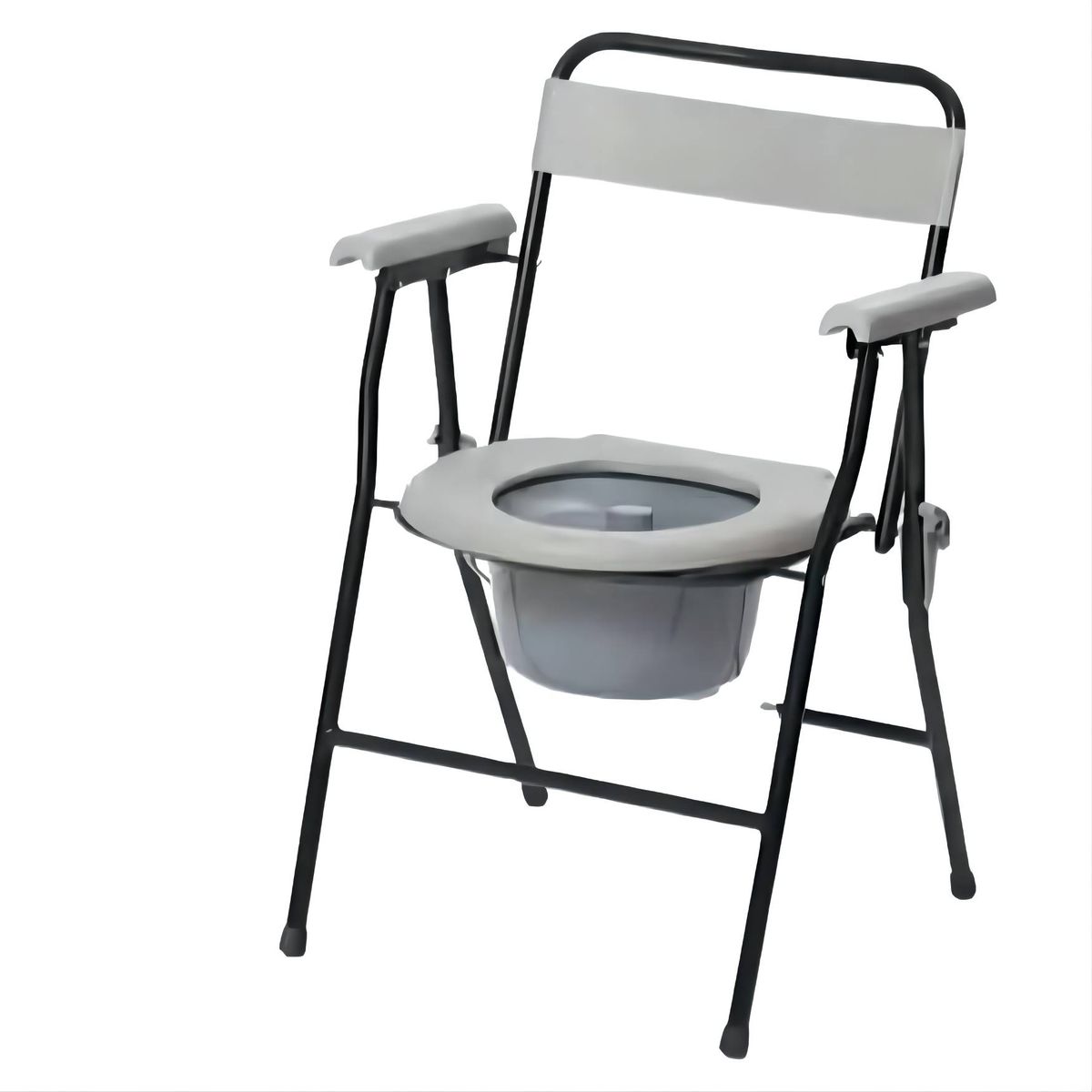 Basic Folding Commode Chair with Removable Basket and Armrest Buy