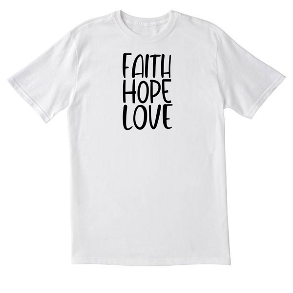 Faith Hope Love Chrisrtianity Gift Tshirt White