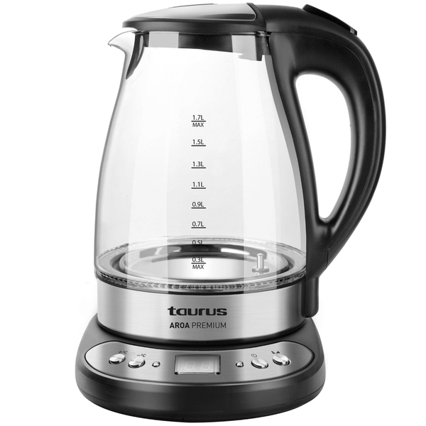 Taurus Kettle - Cordless Glass Kettle - 360 Degree Black 1.7L Kettles