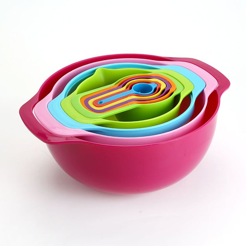 Pruchef- 10 Pieces Nested Mixing Bowl Set- Multi-colour