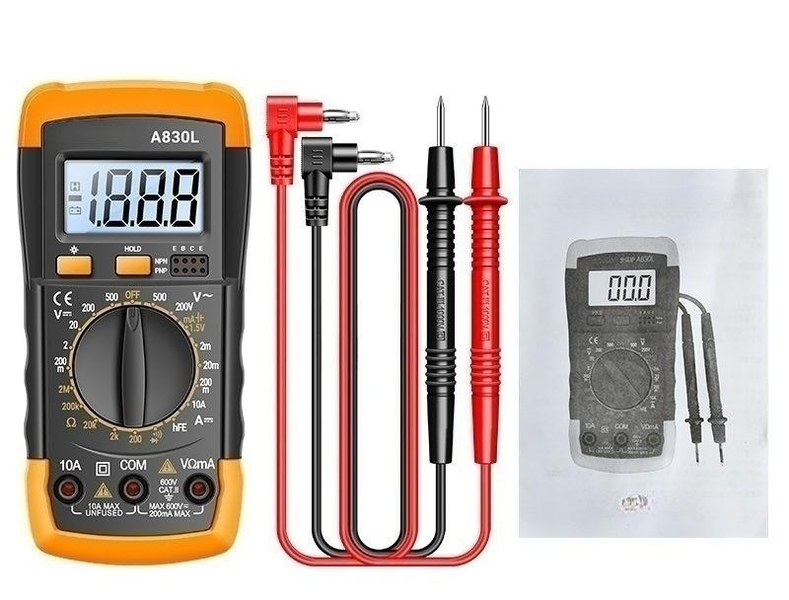 A830L Digital Multimeter DC AC Voltage Diode Freguency Transistor Tester