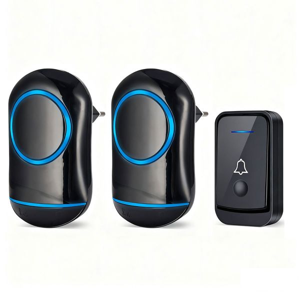 Wireless Smart Doorbell DIY Battery-Powered Door Bell Waterproof - 2R 1B