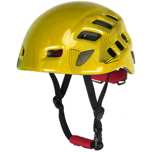 Yellow Adjustable Rock Climbing Safety Helmet